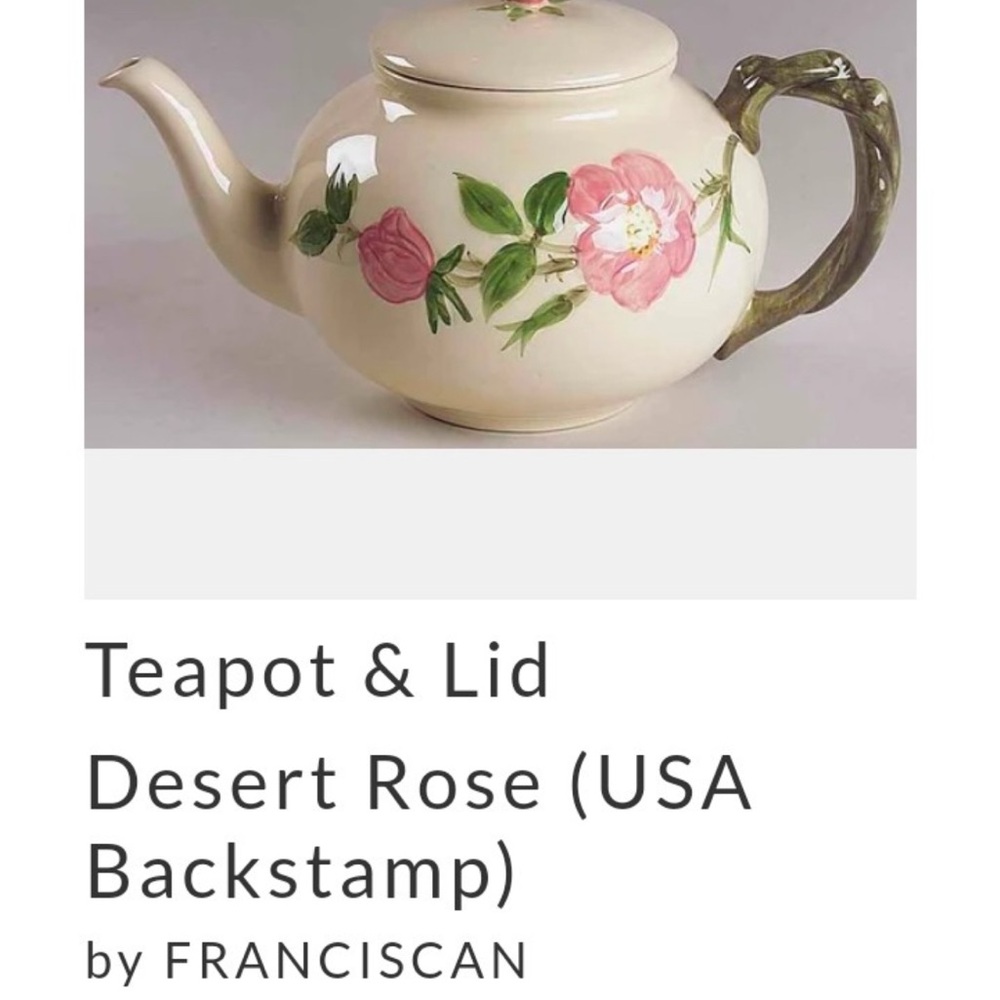 Franciscan Desert Rose Teapot with Lid